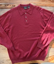 Jos A Bank Men’s Signature Collection 100% Merino Wool Polo Sweater  Red Size L - $18.69