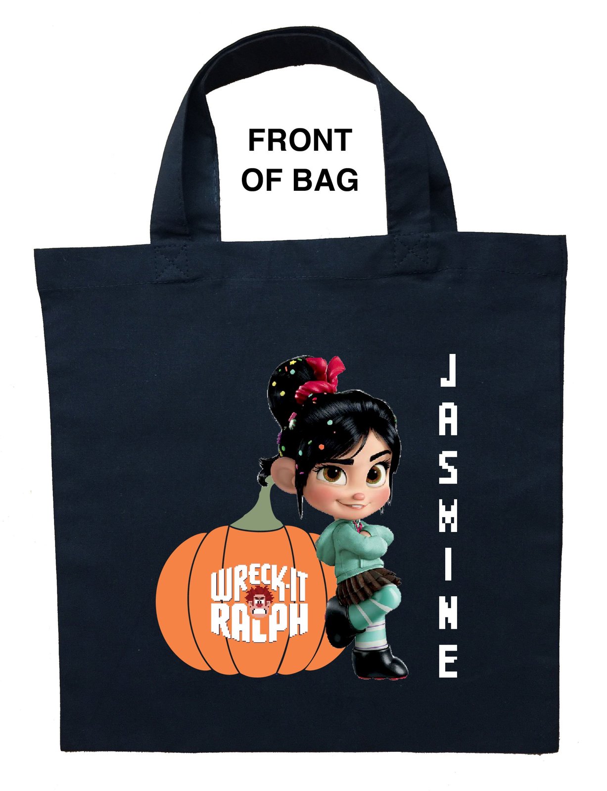 Vanellope Trick or Treat Bag, Personalized Vanellope Halloween Bag