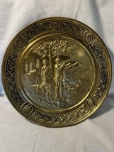 MidCentury (1950&#39;s) Vintage, English Brass Wall Plaque, Hunting Scene - £27.91 GBP