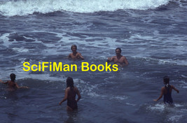 KODACHROME 35mm Slide Guatemala Beach Shirtless Men Girls Swimming Waves 1980 - £2.35 GBP