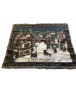 Peace On Earth Christmas Tapestry Throw Blanket NEW Victorian Village Co... - €39,42 EUR