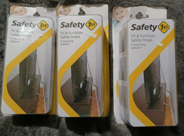 Lot of 3 Safety 1st First TV &amp; Furniture Safety Straps w/ 4 Mounting Options NIP - $21.73