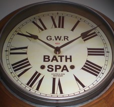 Great Western Railway GWR Victorian Style Wooden Clock, Bath Spa Station - £115.27 GBP