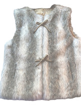 Vintage Faux Fur Vest Size 14 Cheyenne By Hillmoor Tie Front Well Made In USA - £31.38 GBP