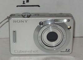 Sony Cyber-shot DSC-W55 7.2MP Digital Camera - Silver Tested Works - £118.70 GBP