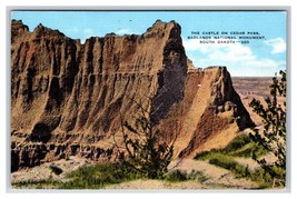 Castle on Cedar Pass Badlands National Park South Dakota UNP Linen Postcard R29 - £2.32 GBP
