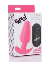 Bang! 21x Vibrating Silicone Butt Plug W/remote Pink - £30.05 GBP