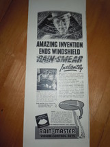 Rain Master Vision Control Sets Windshield Wipers Print Magazine Ad 1937 - £3.95 GBP