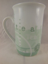 STARBUCKS Tea Teh Tee 1998 10 OZ GREEN &amp; WHITE MUG CUP - $7.61