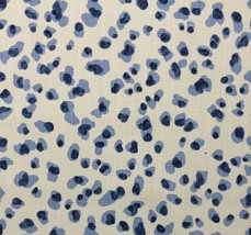 Ballard Designs Mira Blue Animal Leopard Design Basketeweave Fabric By Yard 54&quot;W - £23.22 GBP