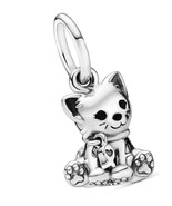 PANDORA Jewelry Kitty-Cat Dangle Sterling Silver Charm - £158.37 GBP