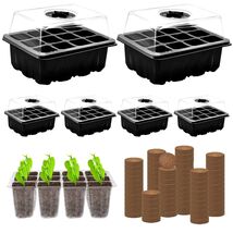 High Capacity Seed Starter Trays with Dome: 6 Tray Set for Indoor Plants - $47.47