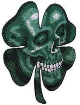 Harley Biker Skull Clover Celtic Embroidered Patch - £7.10 GBP