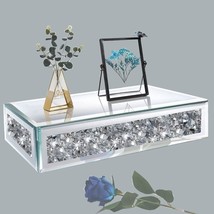 Tacidon Floating Wall Shelf Mirrored Glamorous Crushed, Bedroom(15&quot;X6&quot;X3&quot;). - £35.36 GBP