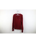 Vintage 70s 80s Izod Lacoste Mens Large Croc Logo Knit V-Neck Sweater Re... - $1,179.52 MXN