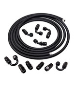 An8 -8an Stainless Steel Braided Oil Fuel Line Hose+fitting Hose End Ada... - $129.99