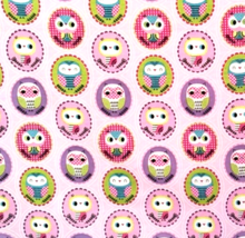 New Multicolor Owls on Cotton Flannel Jo-Ann Fabrics 43x35&quot; Crafts Quilt Sewing - £7.36 GBP