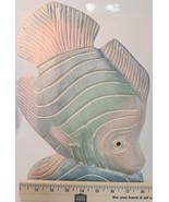 VTG Hand Carved Painted Wooden Fish Statue 12.5&quot; Realistic  Pastels 1990s - €21,27 EUR