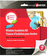 INSULATION KIT 2 WINDOW 3&#39;x5&#39; clear shrink FILM Seal Stop Drafts Leaks I... - $24.60 CAD
