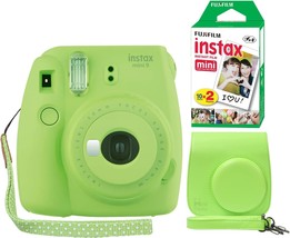 Fujifilm Instax Mini 9 Instant Camera Lime Green + Minimate Custom Case + Fuji - £103.53 GBP