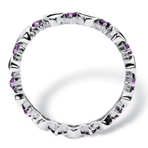 PalmBeach Jewelry Birthstone Sterling Silver Heart Ring-February-Amethyst - £24.95 GBP