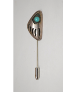 Native American Turquoise Bear Paw Silver Lapel Brooch Pin - $1,142.18 MXN