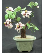 Vintage Chinese pink glass petal Bonsai Tree - $1,237.45 MXN
