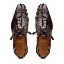 Cancun Genuine Hornback Caiman Crocodile dress Shoes Brown image 6