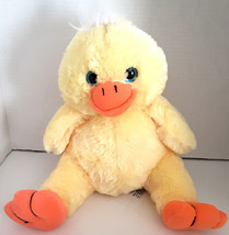 Bear Factory Yellow Duck Blue Sparkle Glitter Eyes Plush Stuffed Animal Soft 12&quot; - £8.73 GBP