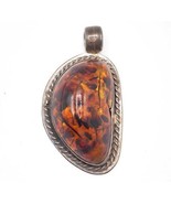 Sterling Silver Chunky Amber Pendant .925 - £81.26 GBP