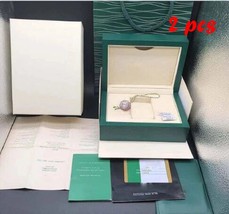 1/2pcs Green watch box with papers cards and bags Rolexables Luxury Woman watche - £107.78 GBP