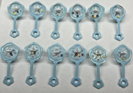 Vintage Baby  Blue Baby Rattle Baby Shower Cupcake Toppers Set of 12 BC6 - $12.99