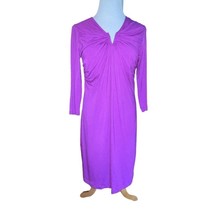 DAISY FUENTES CHIC DRESS ORCHID PURPLE RUCHED NECKLINE SHIEATH DRESS SMA... - $15.01