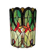 Tiffany Style Wall Lamp 2 Light Stained Glass Green Blue Vintage Antique... - £75.86 GBP