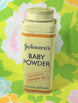 Vintage Johnson&#39;s Baby Powder Tin Rare Hospital Dispensing Only Label 1/... - £15.64 GBP