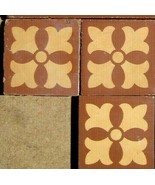 Original victorian set of 3 Encaustic reclaimed floor tile Maw &amp; Co Ltd ... - £30.42 GBP