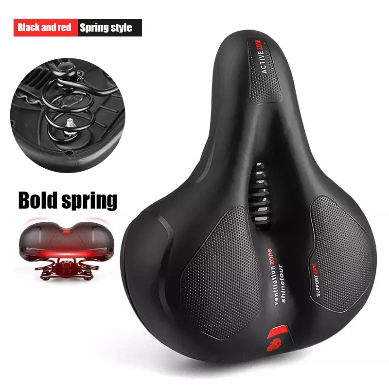 Bicycle Saddle With Taillight Mountain Bike Seat Cushion Bicycle Big Butt Widene - £114.38 GBP