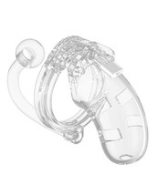 Shots Man Cage Chastity Cock Cage With Butt Plug Clear Model 10 Size 3.5 In - £63.04 GBP