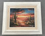 Bernard B. Duggan Oil Painting on Canvas 8x10 Signed Western Desert Suns... - $74.25