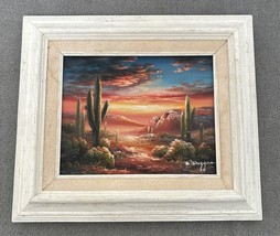 Bernard B. Duggan Oil Painting on Canvas 8x10 Signed Western Desert Sunset EG - £58.72 GBP