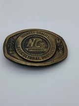 NC+ Hybrids Agricultural Brass Belt Buckle Vintage 1986 S&amp;S Buckle Co Li... - $19.86