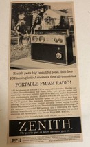 1960 Zenith Portable FM/AM Radio Vintage Print Ad Advertisement pa14 - £8.69 GBP