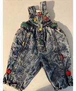 VTG Baby Bubble Overall Romper 6 M Denim Embroidered - $41.13 CAD