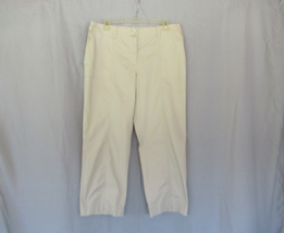 Talbots Signature pants cropped Capri Size 10 beige flat front inseam 25&quot; - $14.65