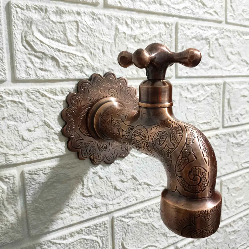 Moroccan single hole wall mounted bathtub faucet, traditional Moroccan f... - $105.32