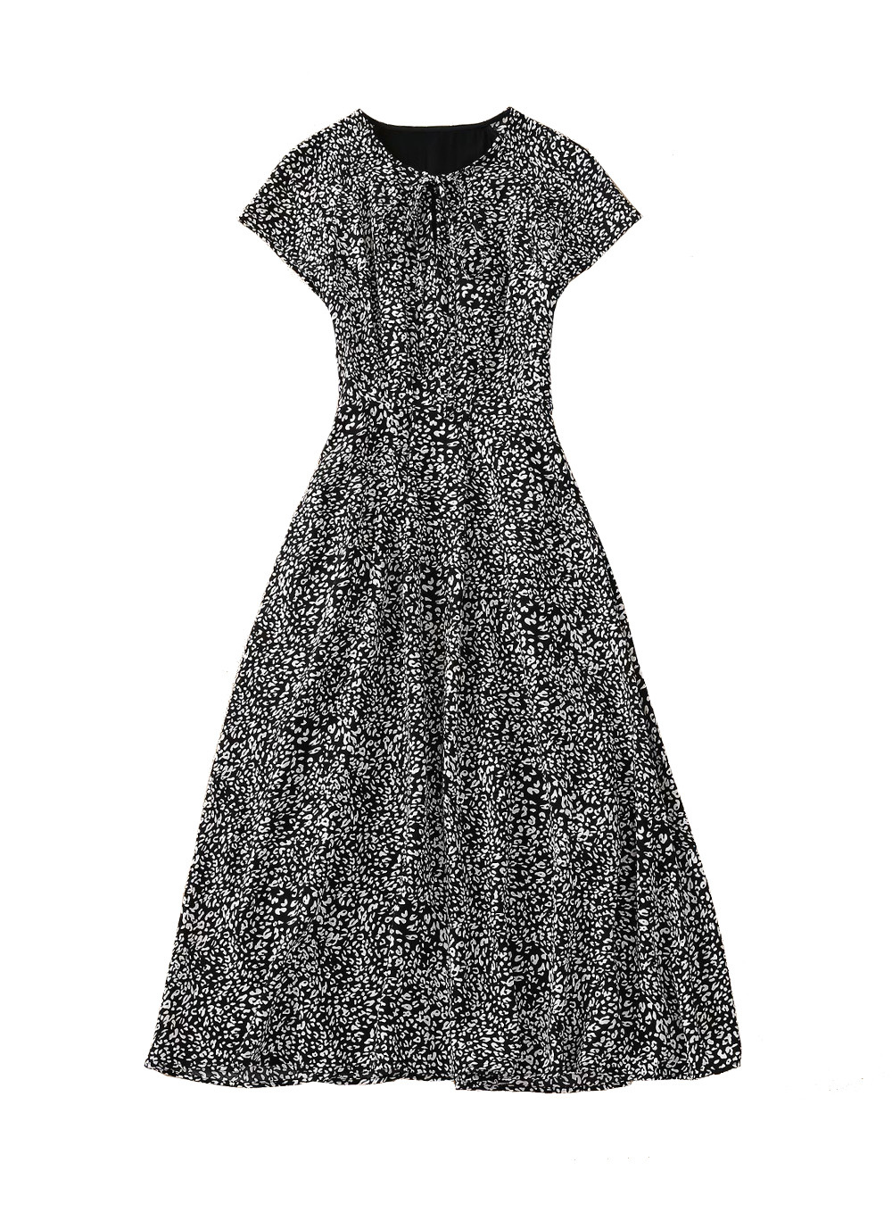 Queen Letizia Inspired Elastic Waist Leopard Teardrop Neckline Midi Dress OZ Item image 6