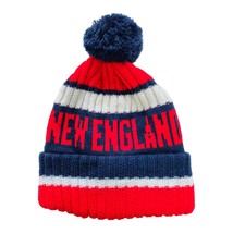 Newengland Beanie Knit Hat With Pom Winter Cuffed Cap Sport Fans Gift - £33.61 GBP