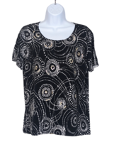 Nygard Collection Black &amp; White Pullover Top Sequins And Beading - $16.85