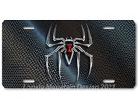 Bony Black Widow Spider Art on Carbon FLAT Aluminum Novelty License Tag ... - $17.99