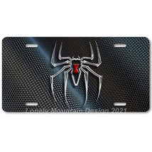 Bony Black Widow Spider Art on Carbon FLAT Aluminum Novelty License Tag Plate - £14.05 GBP